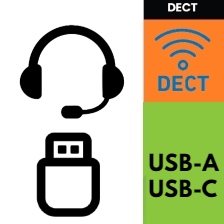 Auriculares Inalámbricos DECT con Dongle USB