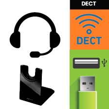 Auriculares Inalámbricos DECT con Base USB-A