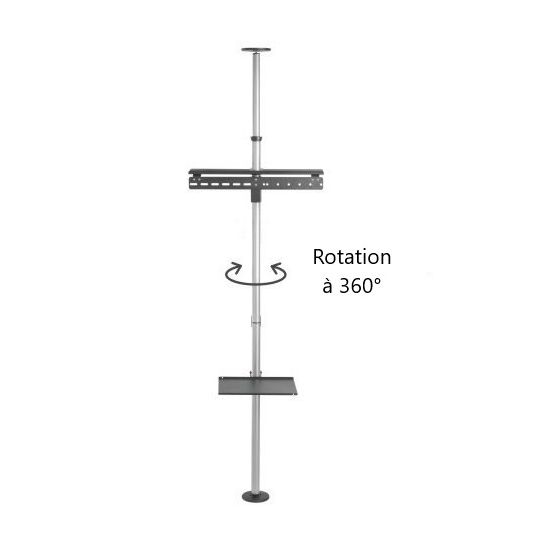 Support barre sol-plafond pour écran de 32'' à 65'' - pivotant 360°