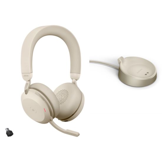 Casque USB-C MS Evolve2 75 avec base beige