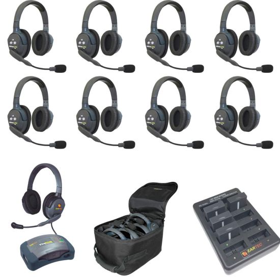 Pack 9 Eartec UltraLITE HD Stéréo - HUB9DMXD - pack intercoms sans fil full duplex