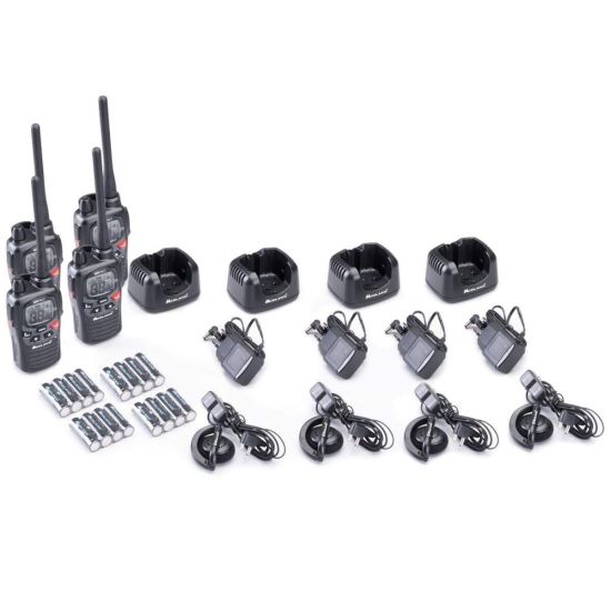 G9 PRO Edition travail - Pack de 4 Midland G9 + oreillettes + mallette + chargeurs + piles + clips ceinture - C1385.05