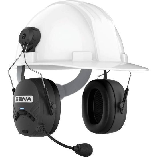 Sena Tufftalk M avec attache-casque et casque de protection - Vue globale