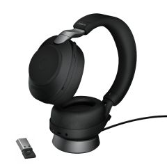 casque micro sans fil bluetooth Jabra Evolve2 85 UC avec base