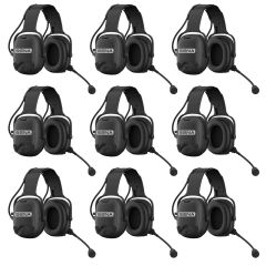 Pack de 9 Sena Cast - Intercom full duplex dans casque antibruit avec modulation sonore - CAST-01