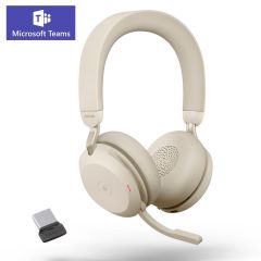 Micro casque Jabra Evolve2 75 Teams beige stéréo avec dongle USB-A avec perche