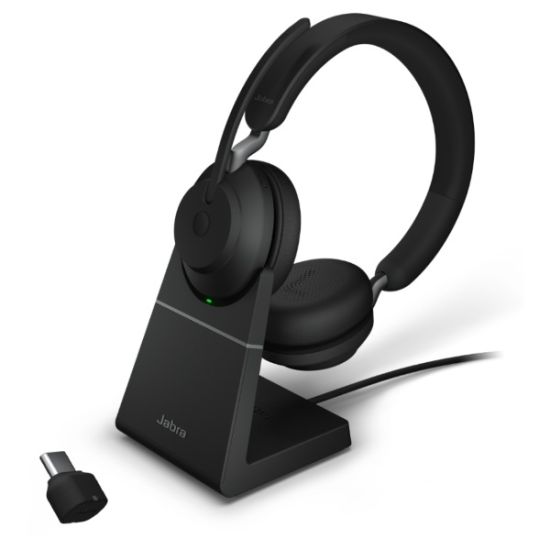 Jabra Evolve2 65 MS stereo (dongle USB-C) met laadstation