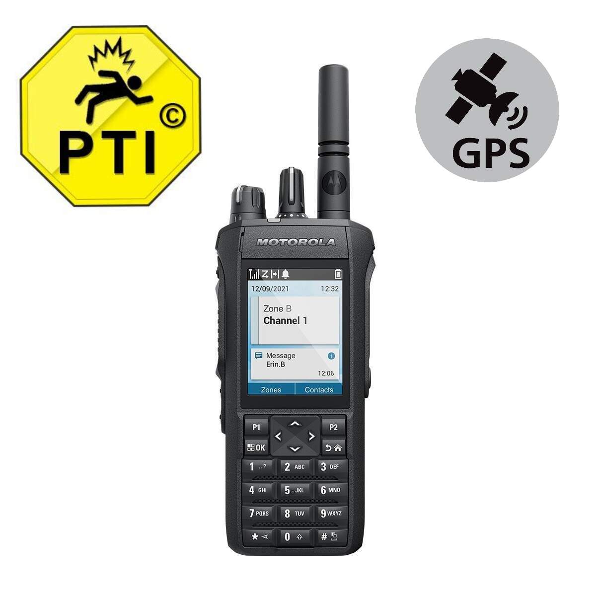 Motorola R7 UHF con pantalla y teclado - Protección Trabajador Aislado GPS image