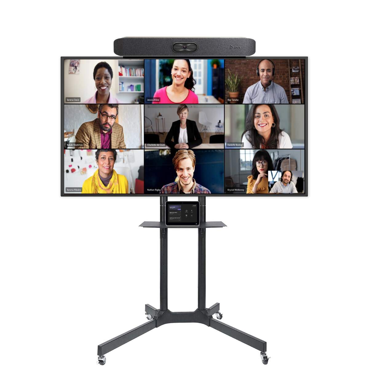 Kit de Videoconferencia Microsoft Teams Rooms Salas Grandes + Pantalla + Soporte con Ruedas image