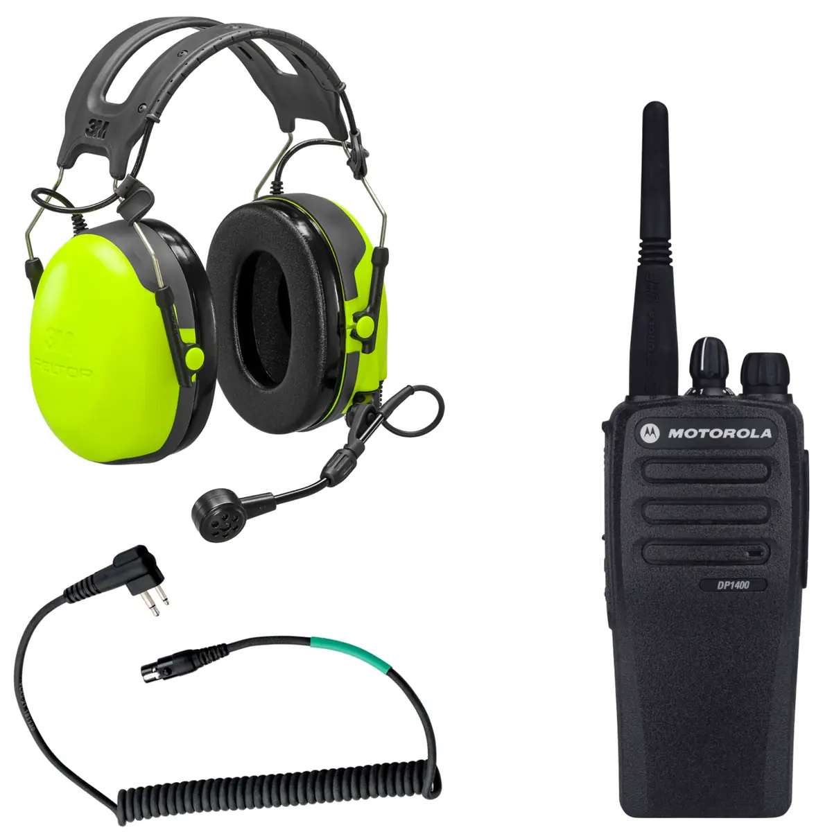 Kit protectores auditivos y walkie talkie UHF