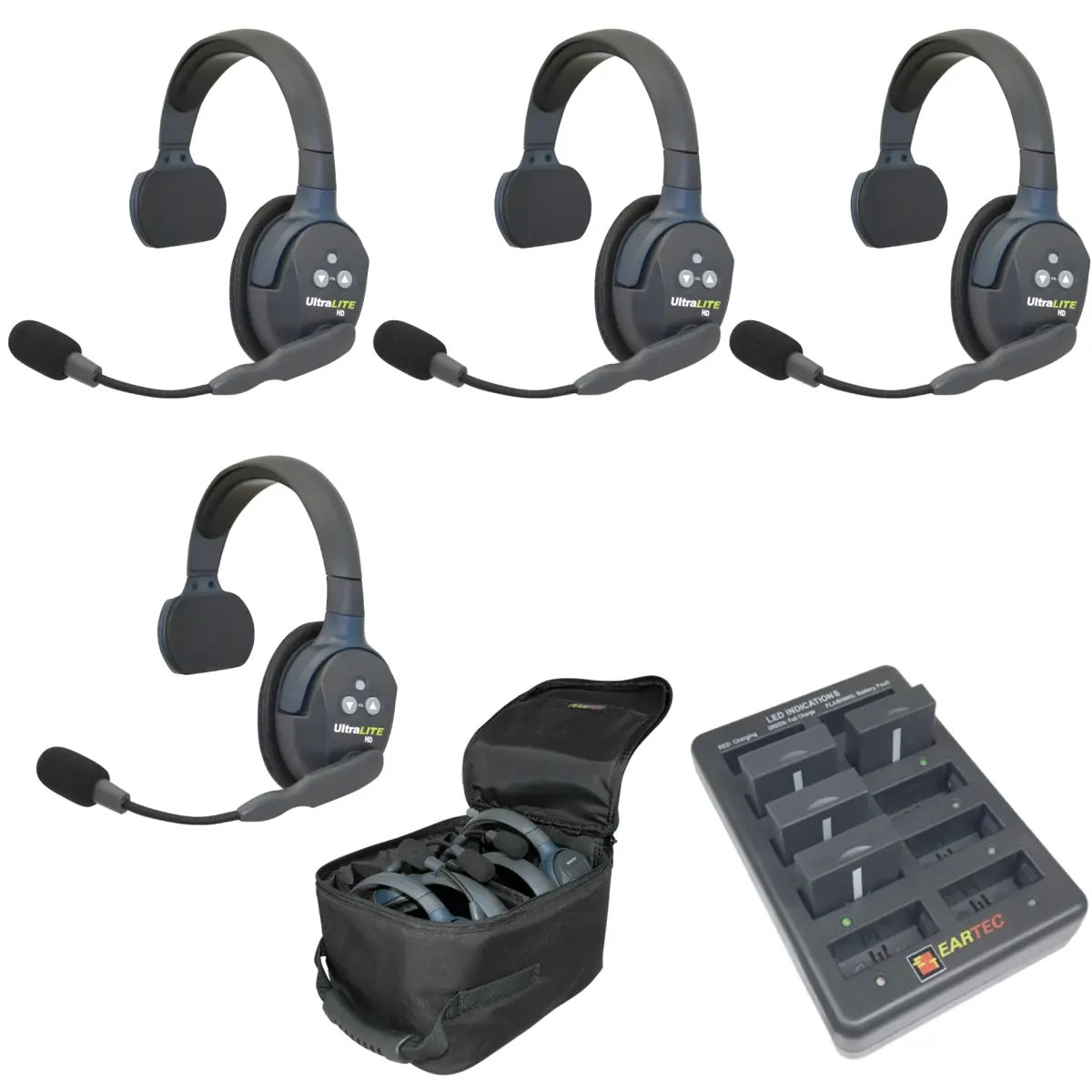 kit 4 eartec intercomunicador ultraligero