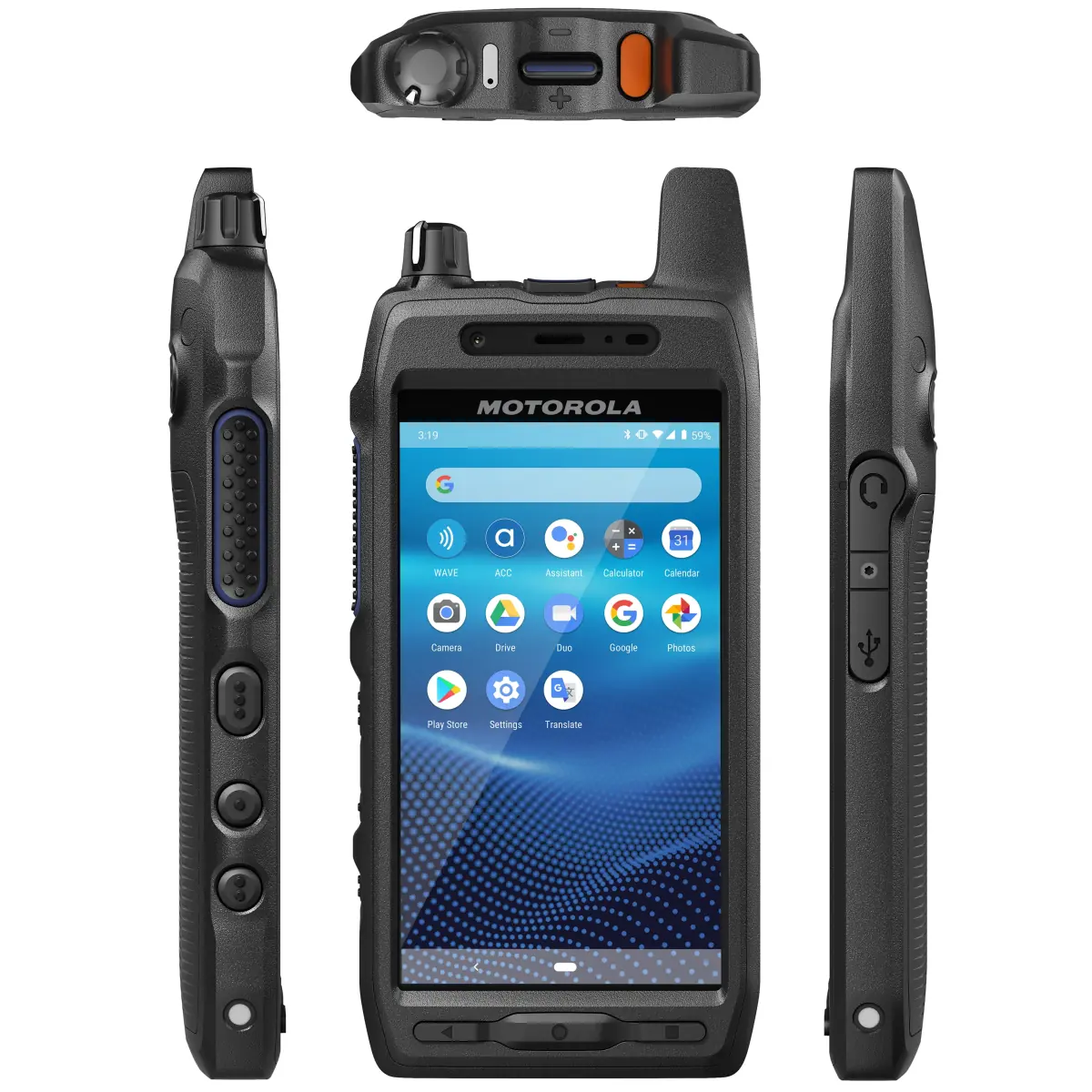 Motorola Evolve LTE - Walkie talkie sin licencia 4G LTE y Wi-Fi - HK2157A - Ultra delgado y Ultra resistente