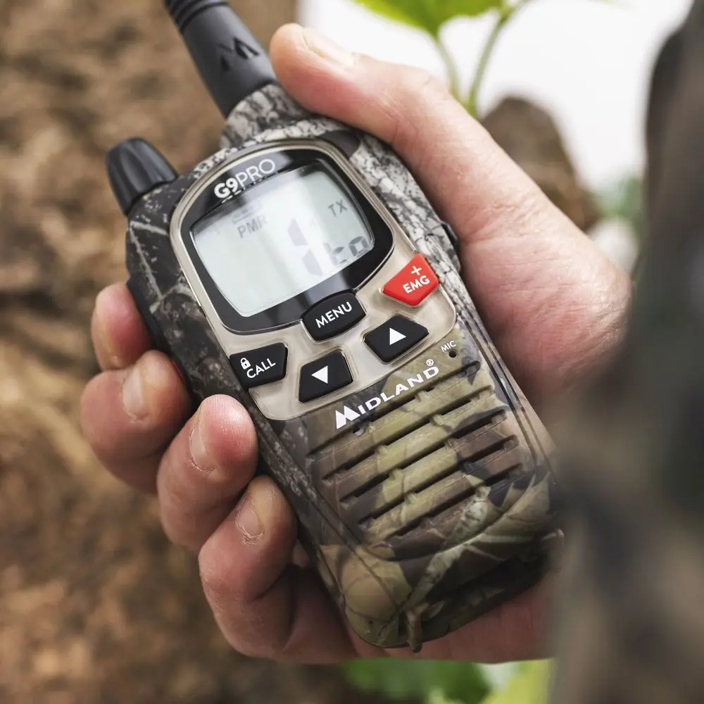 Midland G9 Pro Camuflaje + 1 auricular Comfort - Walkie talkie golpeado