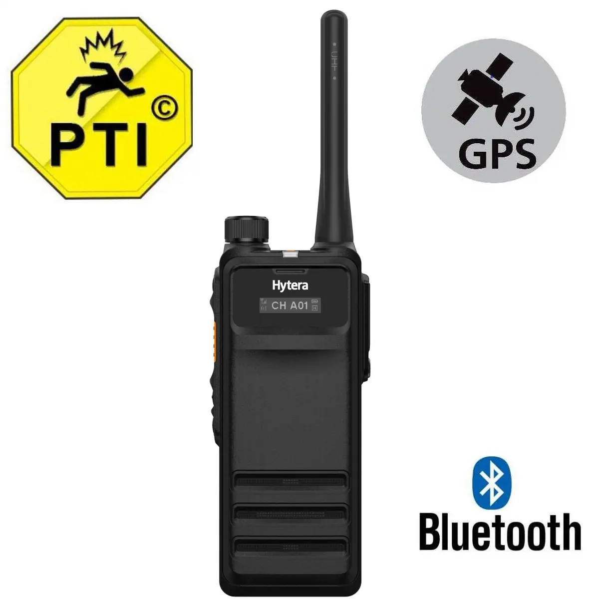 Hytera HP705 - Walkie talkie con licencia Hombre Caído, Bluetooth, GPS