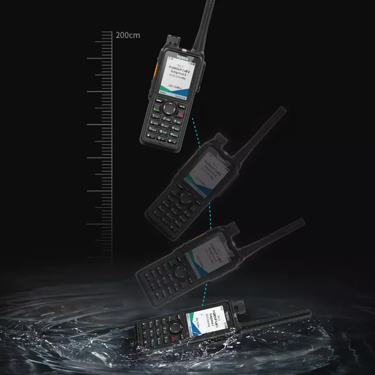 Hytera HP785 UHF - Walkie talkie con licencia UHF - Hombre Caído