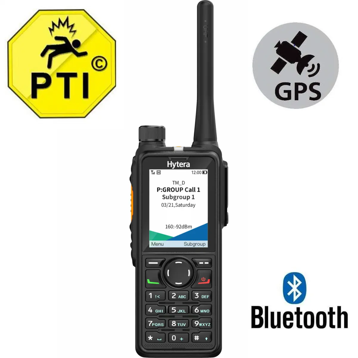 Hytera HP785 UHF - Hombre Caído Bluetooth GPS - Walkie talkie digital con licencia