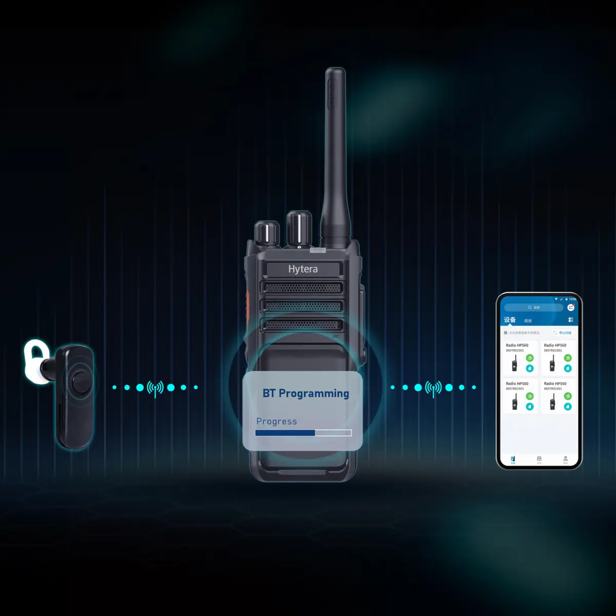 Hytera HP505 UHF - Bluetooth - Walkie talkie con licencia Bluetooth - Programación inalámbrico en Bluetooth