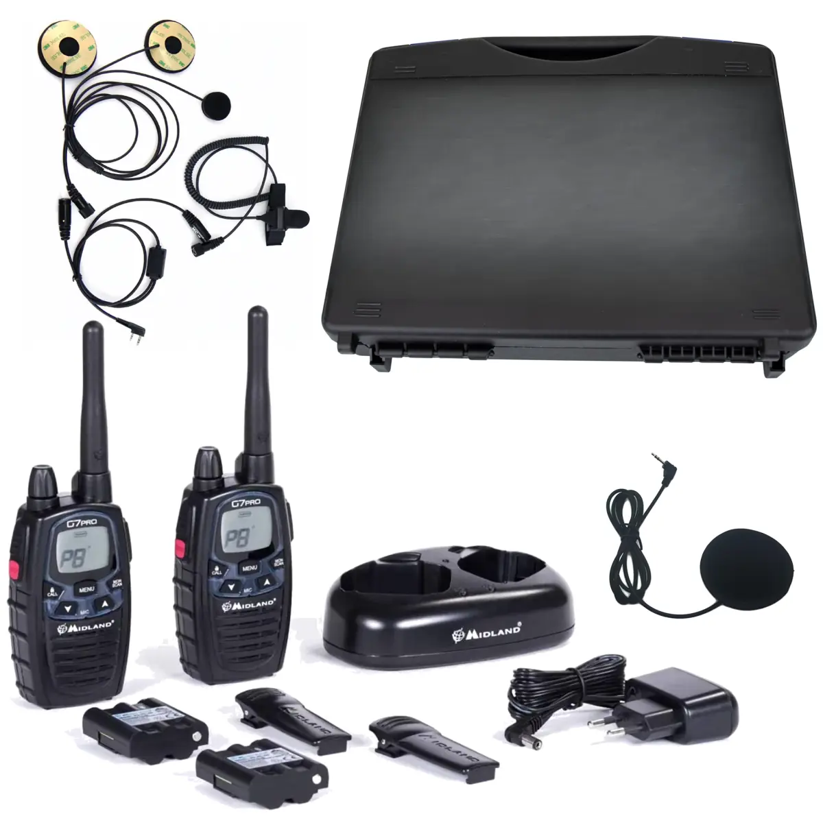 Kit de moto Midland G7 pro con cascos y cascos