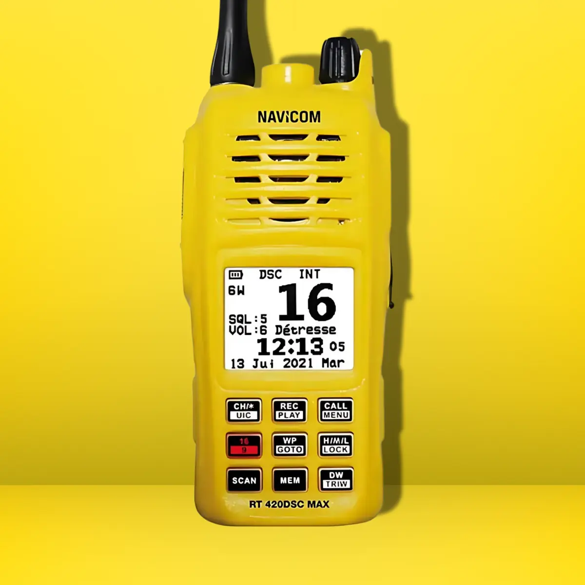 Radio VHF Navicom RT420DSC Máxima alta visibilidad