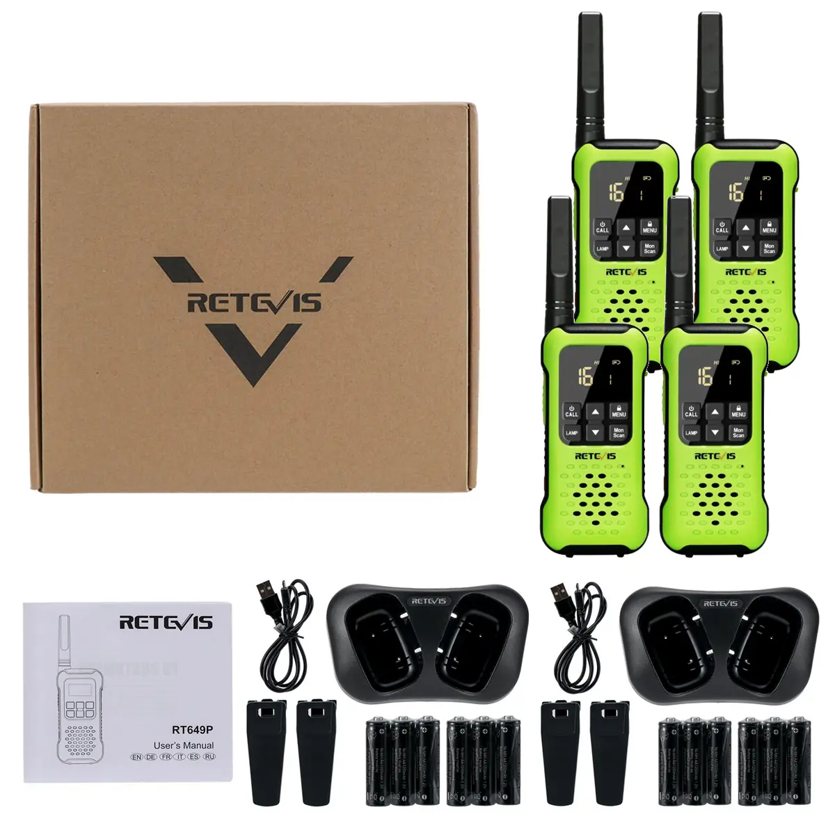 Kit de 4 Retevis RT649P 2.0 - walkie talkie para pescar