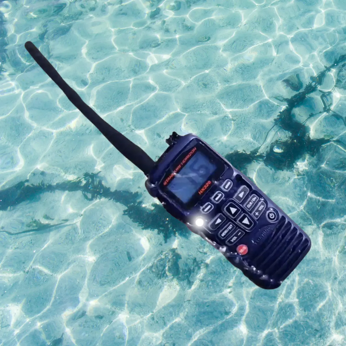 VHF Marina Flotante, superficie del agua, HX320E STANDARD HORIZON