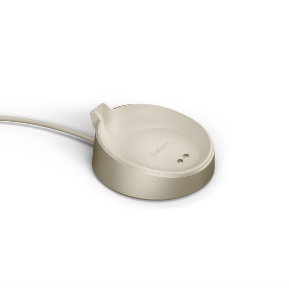 Jabra Evolve2 75 beige Bluetooth USB-A y su base